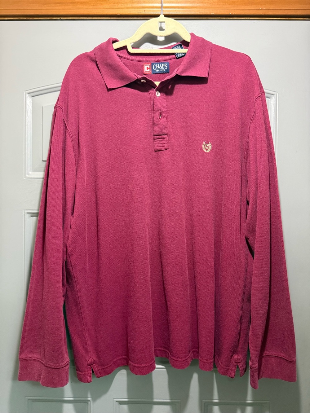 Chaps - Men's Wine long sleeve Polo Shirt (xl)